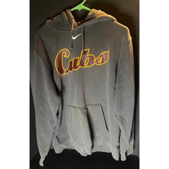 Vtg Nike Chicago Cubs Cursive Pullover Mens L Center Swoosh Hoodie Y2K Baseball - Picture 2 of 9